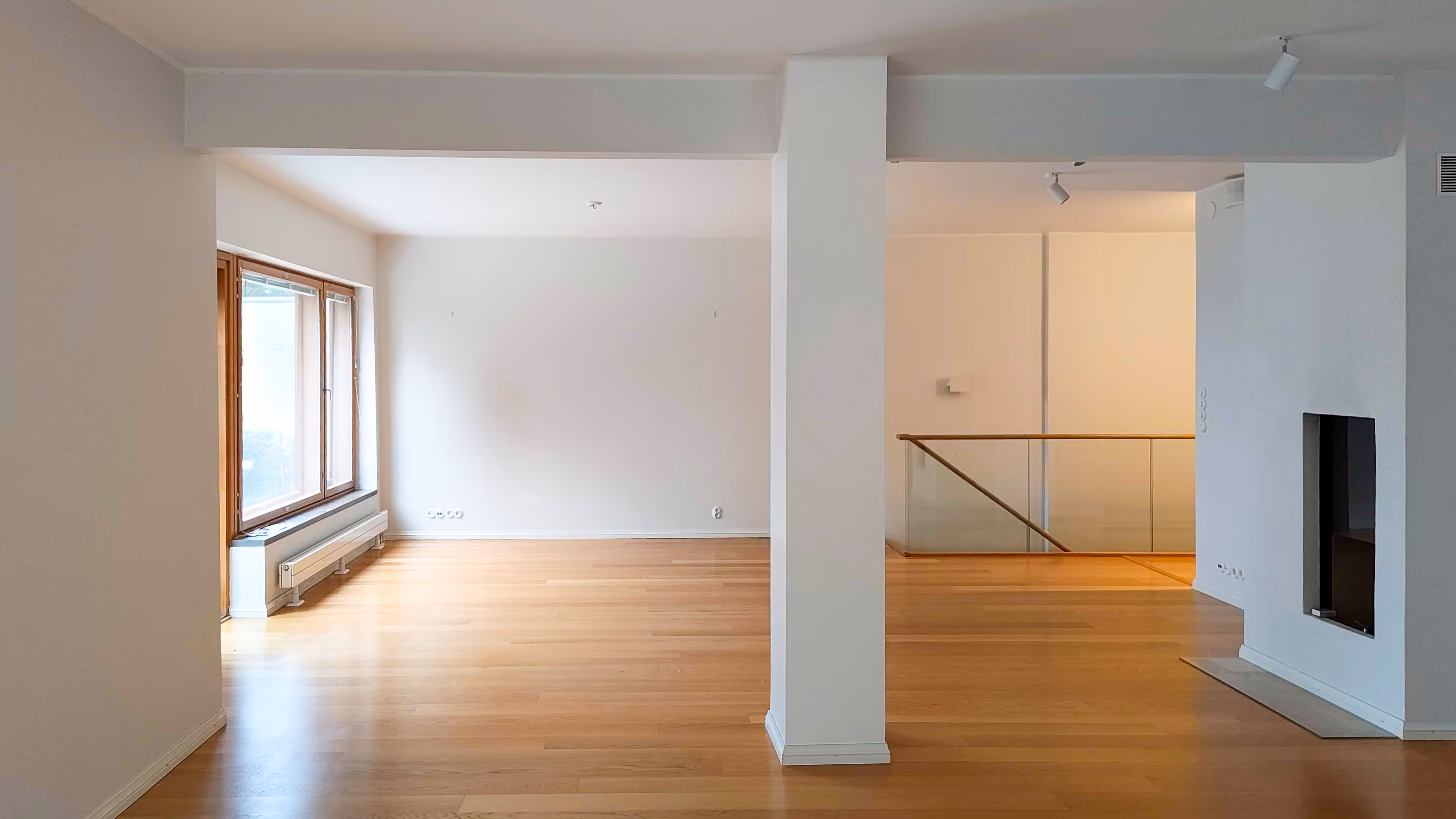 Before - Living room and glass railing